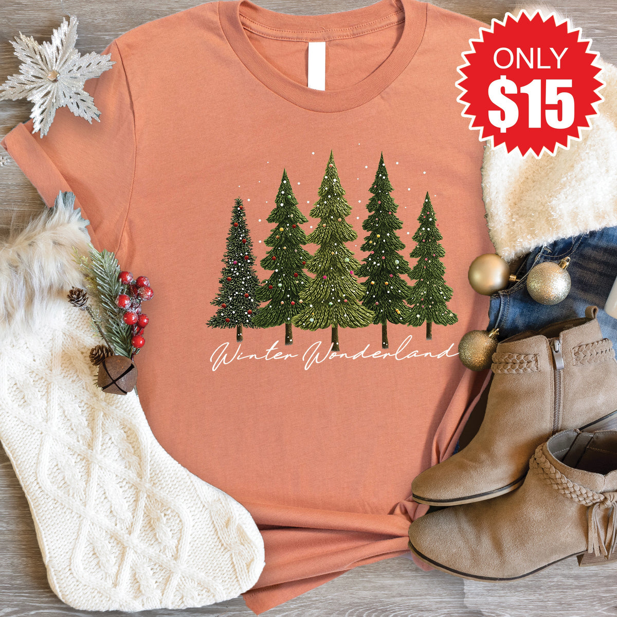 Winter Wonderland Tee - Heather Terracotta - 15 product image 1