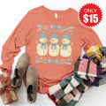 Snowmen Long Sleeve - Heather Terracotta - 17 product image 1