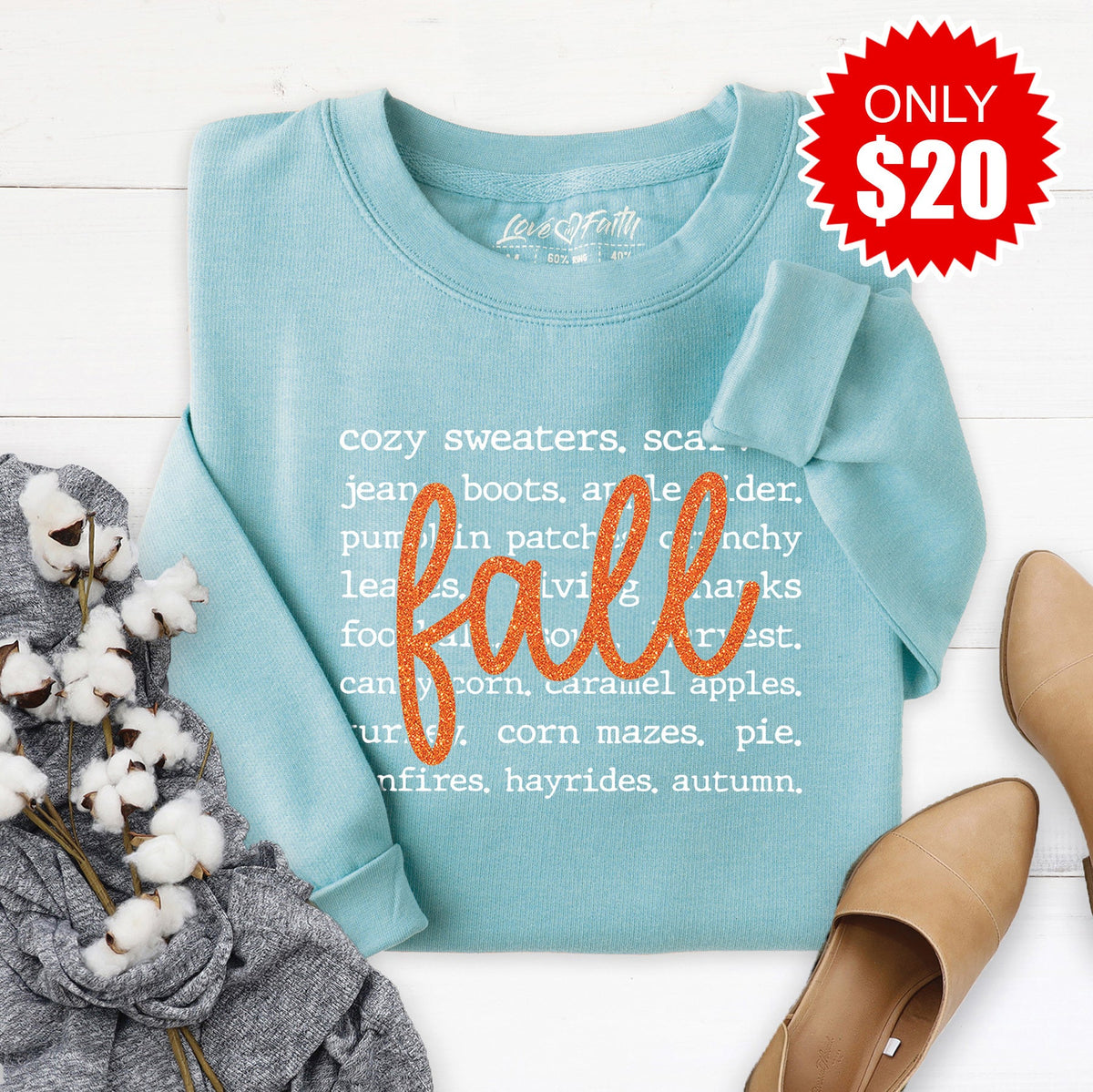 Fall Sweatshirt - Heather Lagoon - 20 product image 1