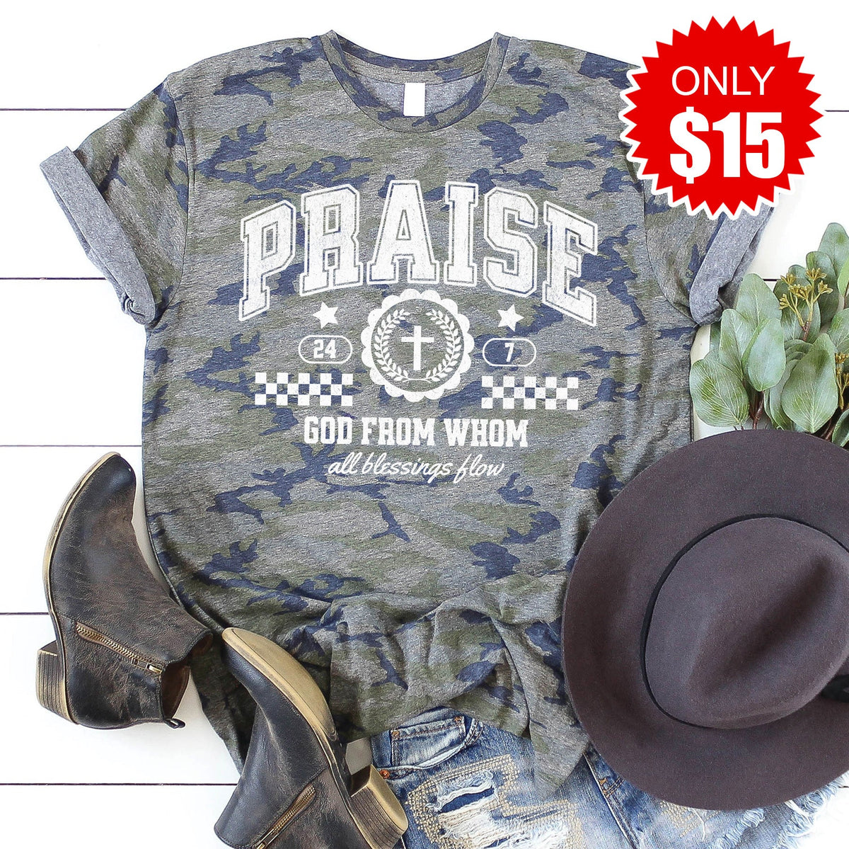 Praise God Tee - Vintage Camo - 15 product image 1