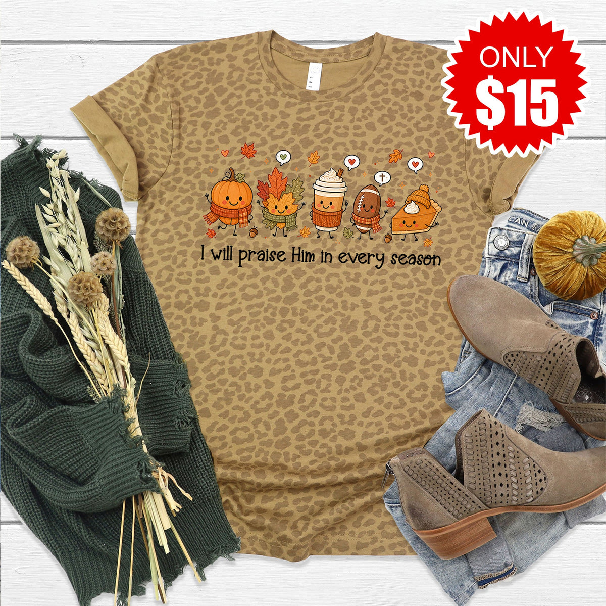 Praise Him Tee - Brown Leopard - 15 product image 1