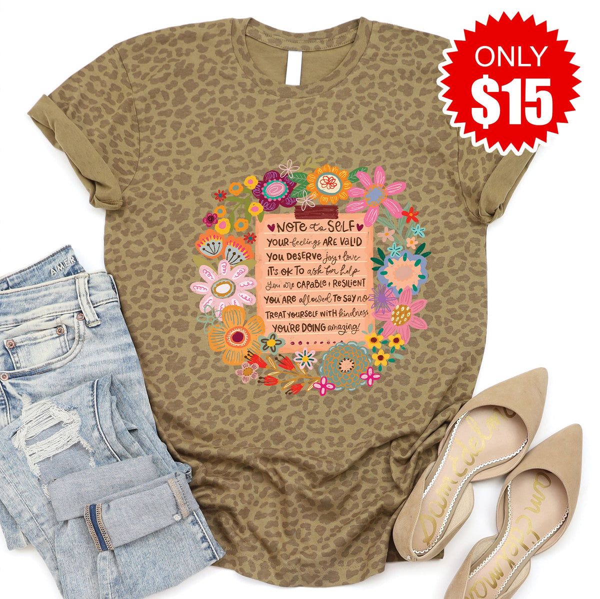 Note To Self Tee - Brown Leopard - 15 product image 1