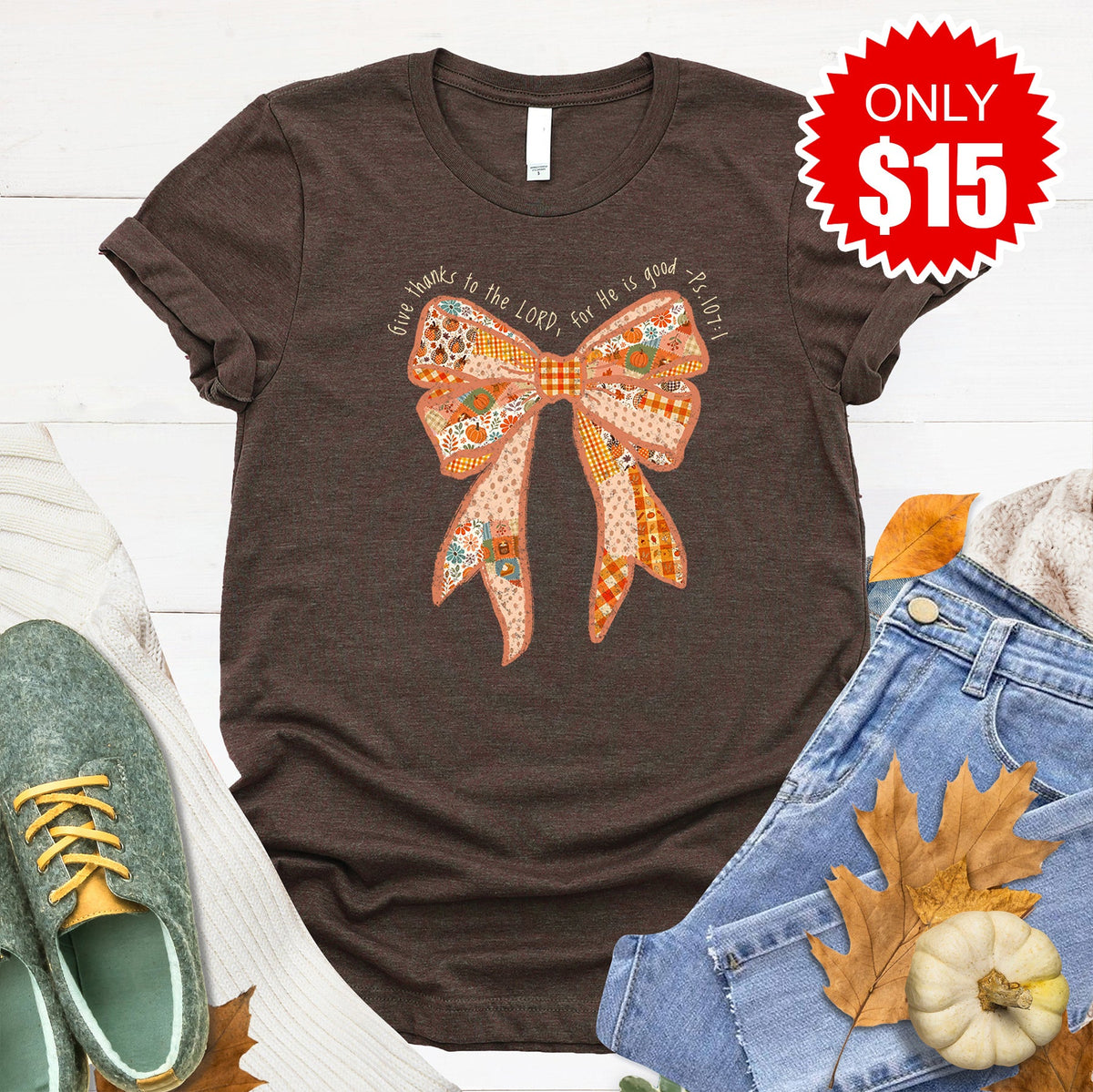 Give Thanks To The Lord Tee - Heather Brown - 15 product image 1