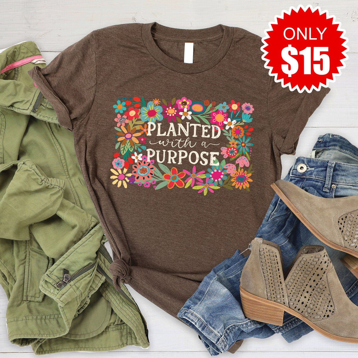 Planted With A Purpose Tee - Heather Brown - 15 product image 1