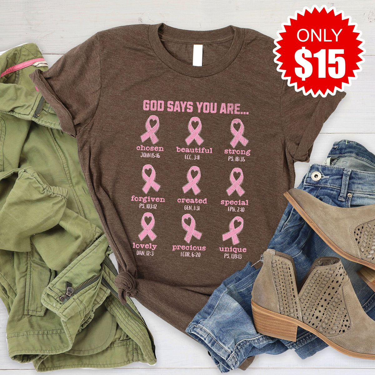 God Says You Are Tee - Heather Brown - 15 product image 1