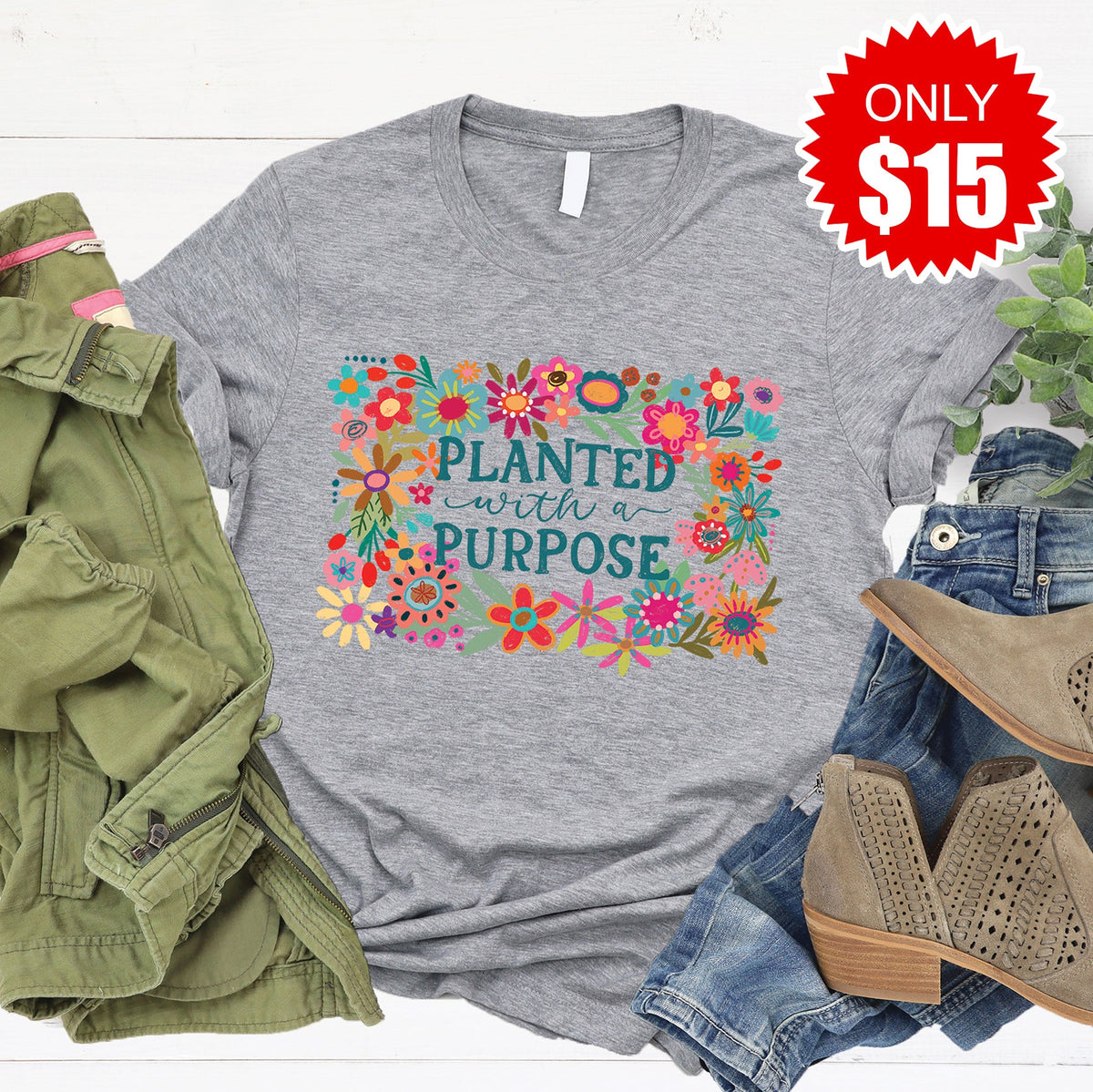 Planted With A Purpose Tee - Heather Grey - 15 product image 1
