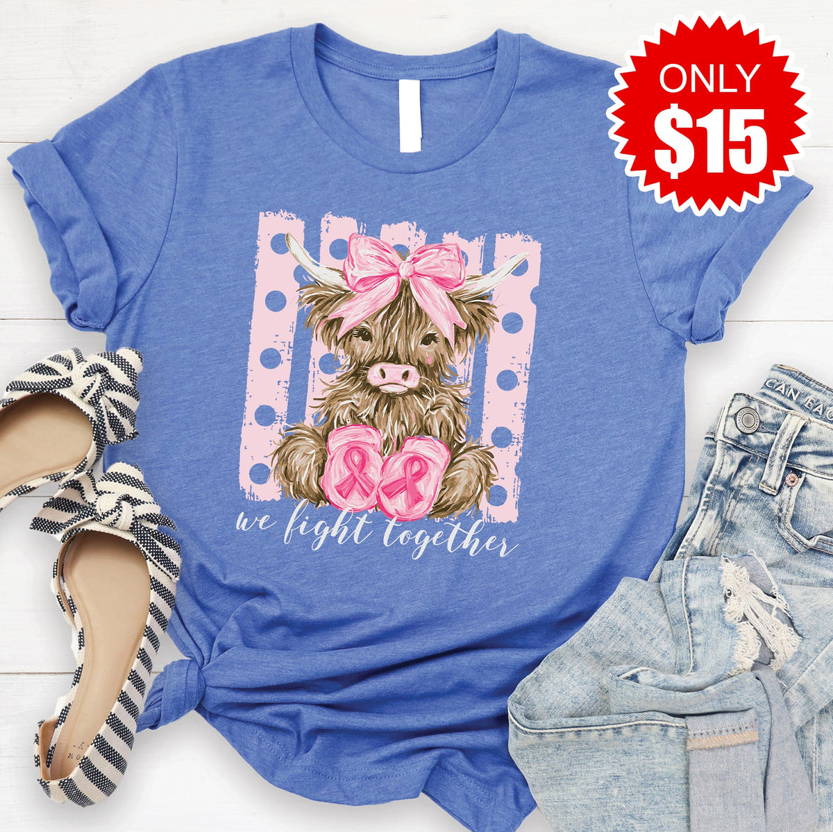We Fight Together Tee - Heather Royal Blue - 15 product image 1