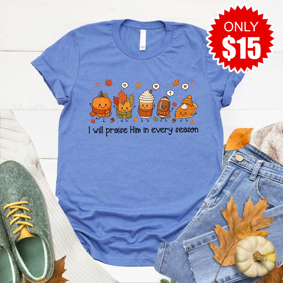Praise Him Tee - Heather Royal Blue - 15 product image 1