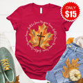 Fall For Jesus Tee - Heather Scarlet - 15 product image 1