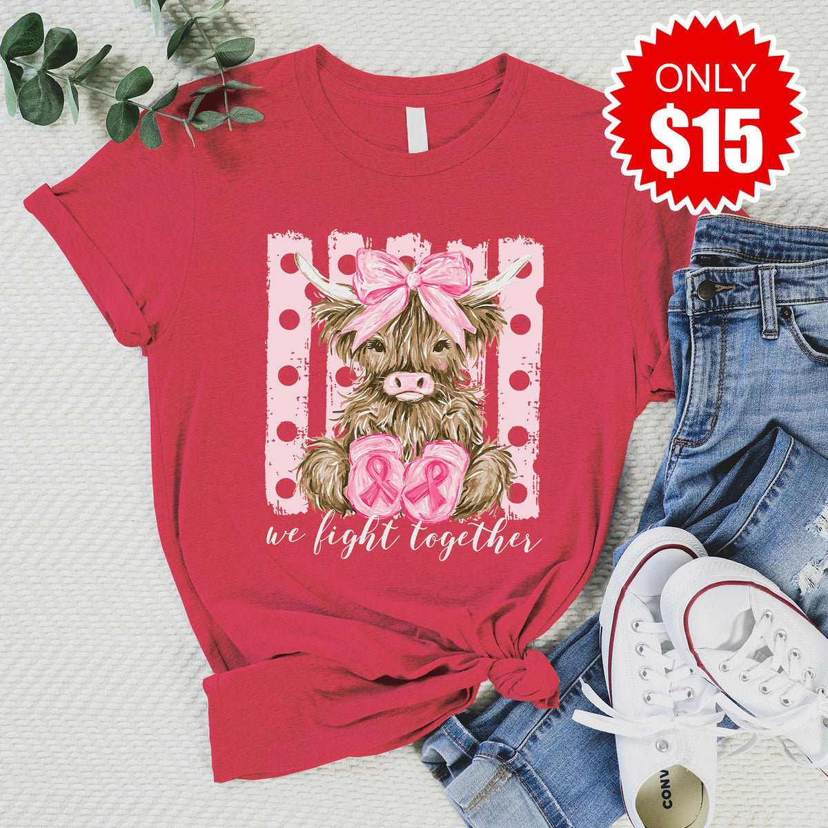 We Fight Together Tee - Heather Scarlet - 15 product image 1