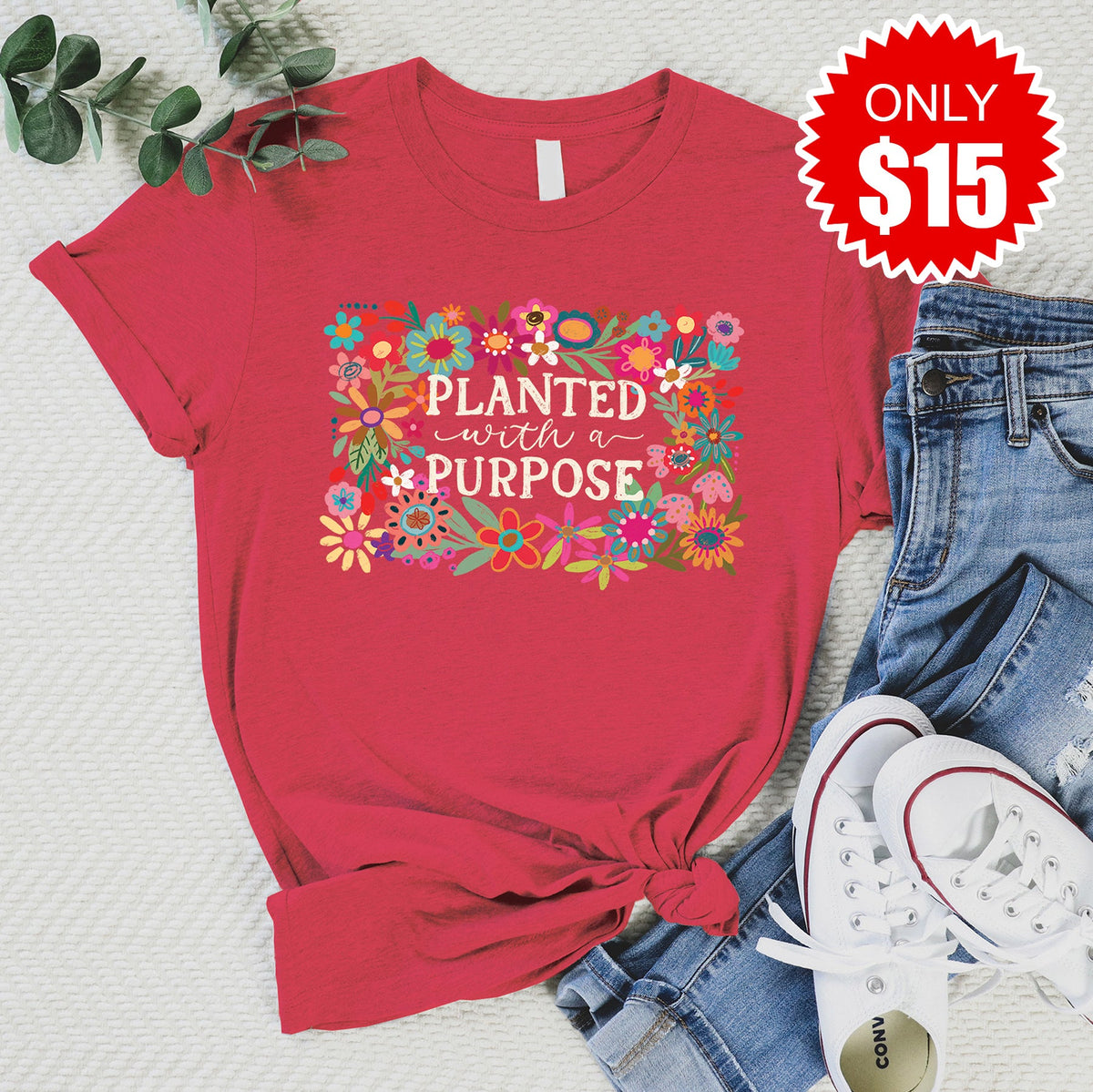 Planted With A Purpose Tee - Heather Scarlet - 15 product image 1