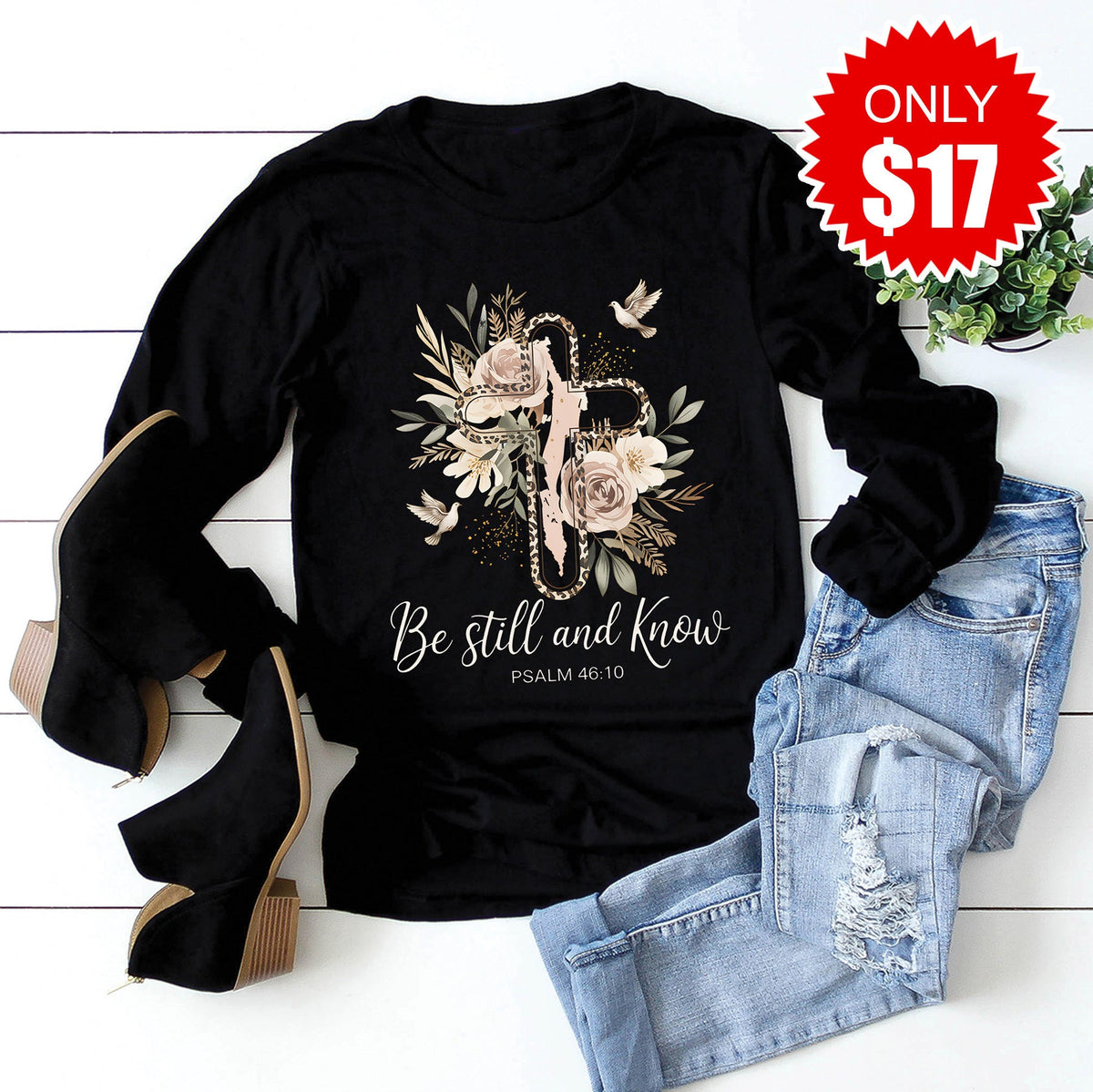 Be Still and Know Long Sleeve - Black - 17 product image 1