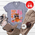 Fall For Jesus Racoon V-Neck - Heather Storm - 15
