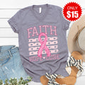 Faith Hope Cure V-Neck - Heather Storm - 15