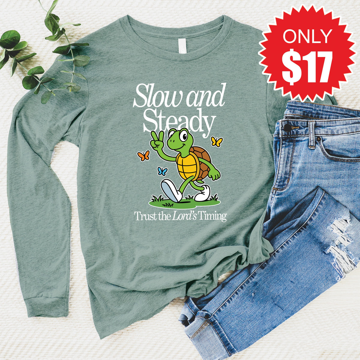 Slow And Steady Long Sleeve - Heather Sage - 17 product image 1